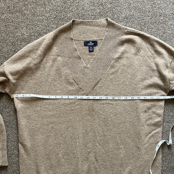 Lands End 100% Cashmere V Neck Sweater Pullover Relaxed Oversized Womens Medium - Picture 10 of 12